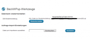 backWPup-screen So sieht die Anzeige des Plugin-Werkzeugs aus.