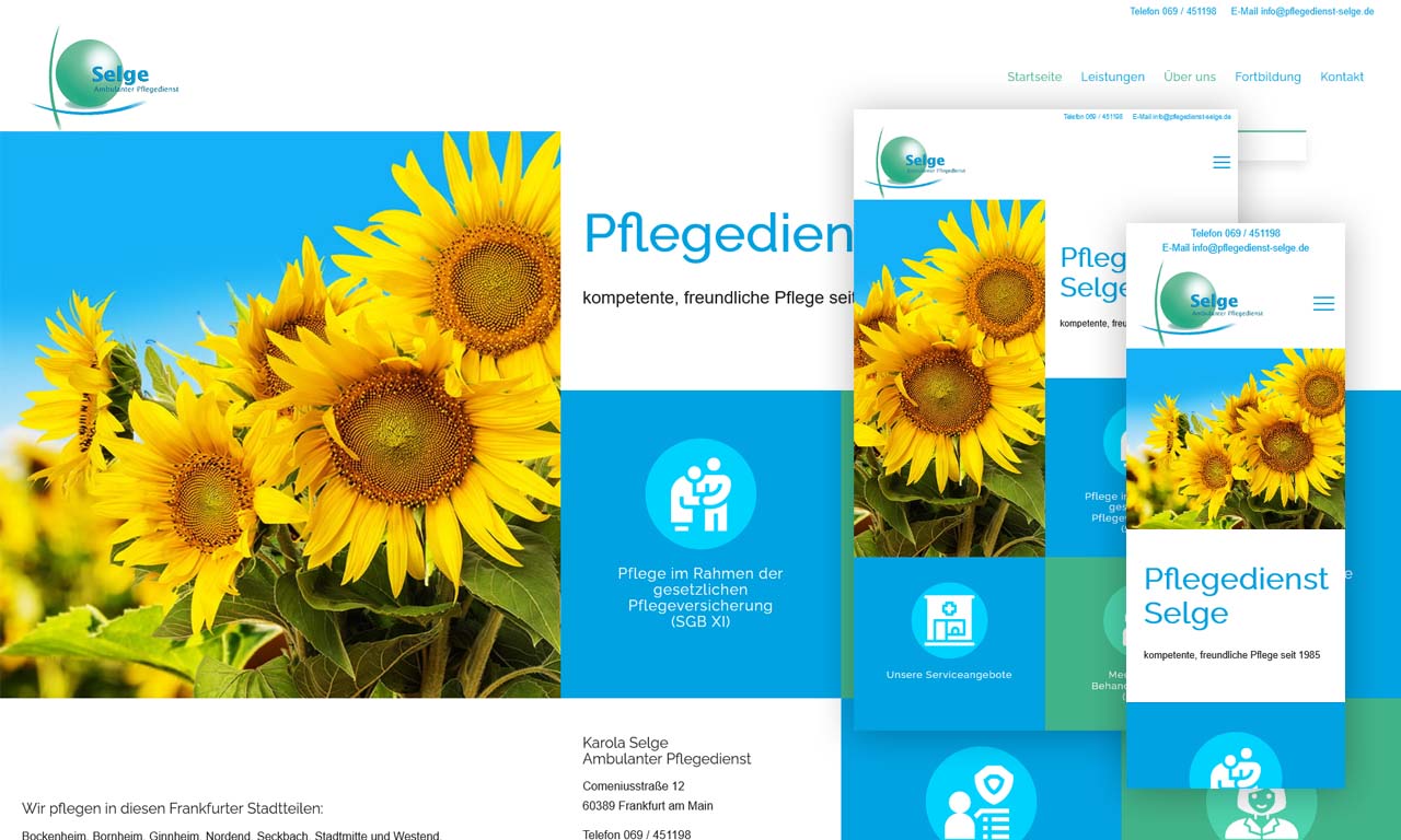 Screenshot Website - Pflegedienst Selge