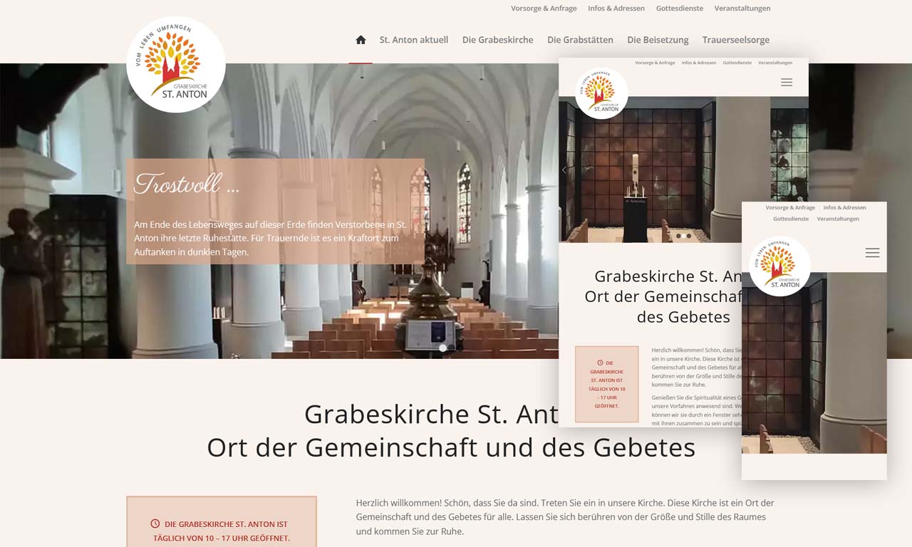 Screenshot Website - Grabeskirche St. Anton Schwalmtal