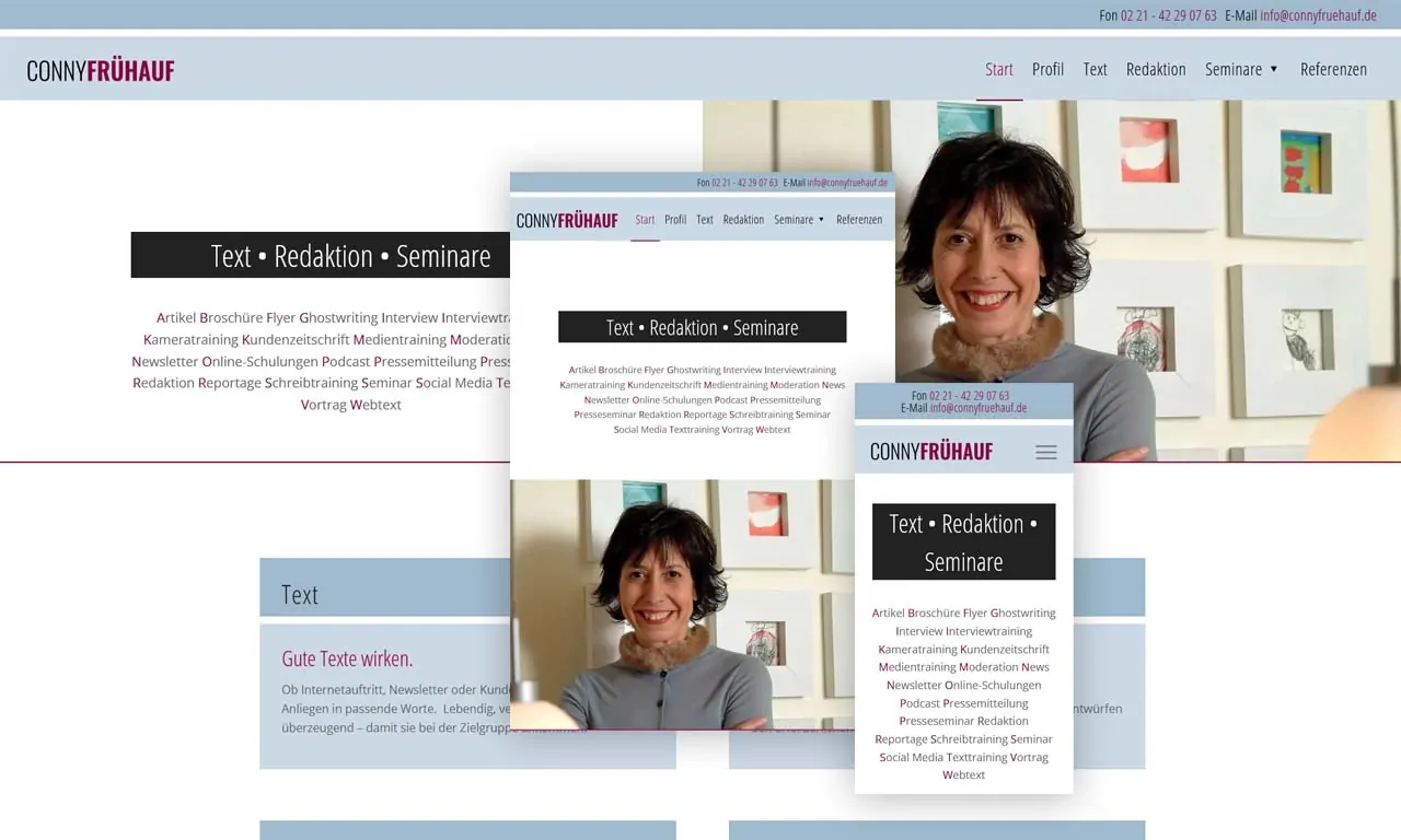 Screenshot Website - Conny Frühauf