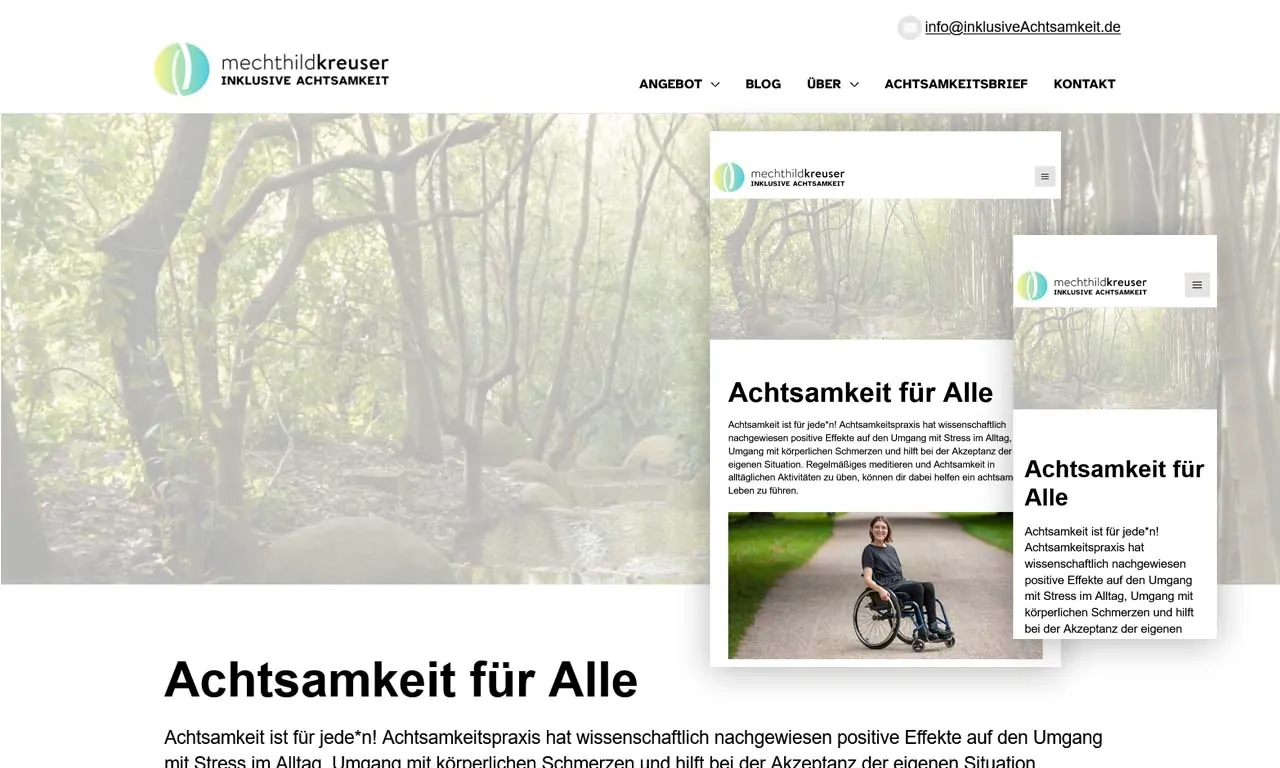 Screenshot Website - Inklusive Achtsamkeit