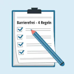 Barrierefrei-Checkliste mit 4 Punkten